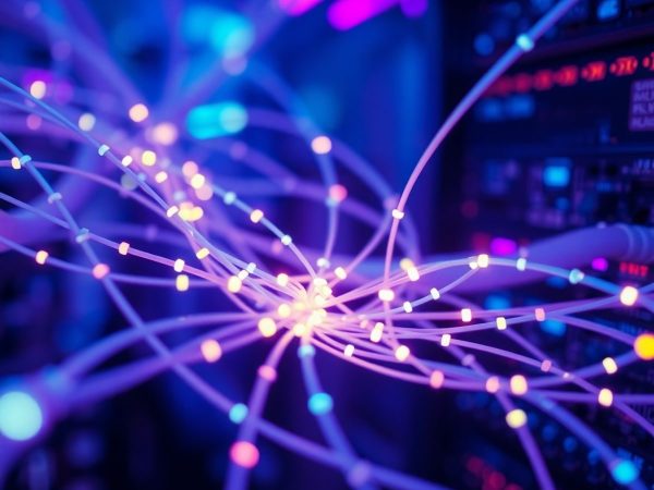 Conexiuni futuriste, cabluri luminoase, microcipuri avansate